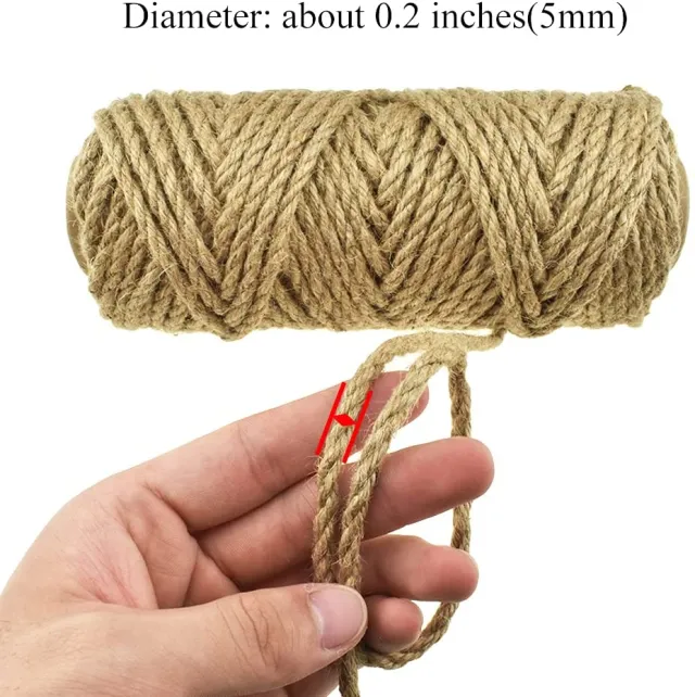 Cuộn 50 mét Dây thừng 5mm (5ly) dây thừng trang trí, dây đay, làm đồ handmade, decor, trang trí, cào móng mèo